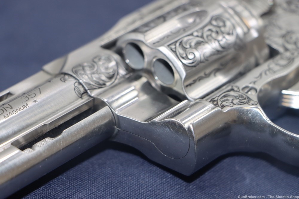 Colt Model Python Revolver Premier Grade ENGRAVED 357 Mag 3" Stag Grips SS-img-15
