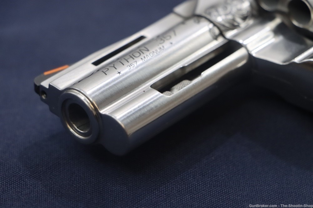 Colt Model Python Revolver Premier Grade ENGRAVED 357 Mag 3" Stag Grips SS-img-14