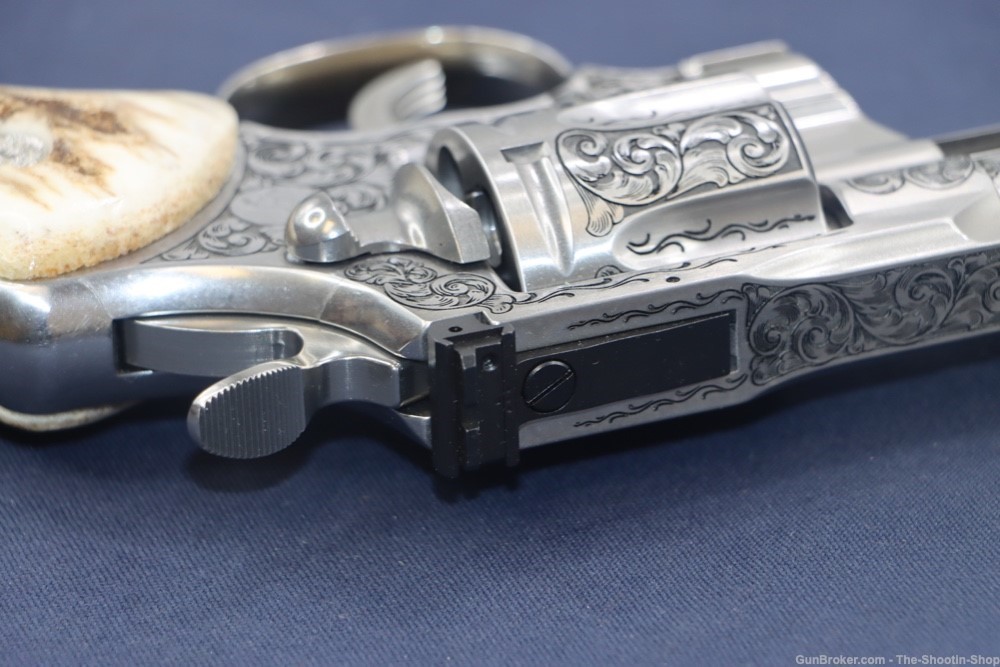 Colt Model Python Revolver Premier Grade ENGRAVED 357 Mag 3" Stag Grips SS-img-22