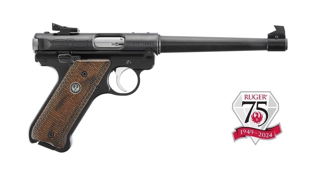 Ruger Mark IV Target 75th Anniversary Blued Wood 22 LR 6.88in 2-10Rd 40175-img-0