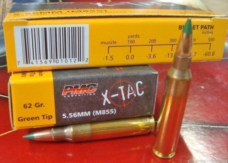 200 PMC 5.56 FMJ 62 grain Green Tip SS109 Factory NEW 556 X-TAC Ammo M855-img-1
