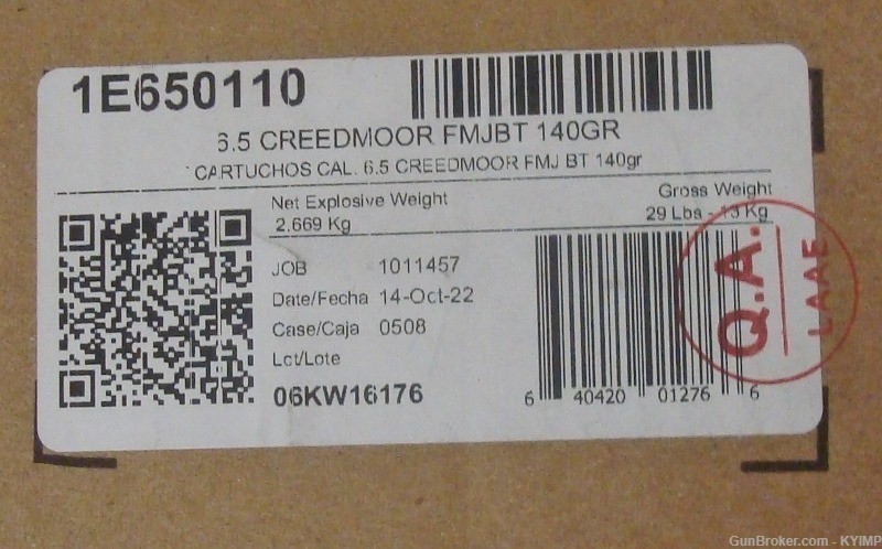 40 AGUILA 6.5 Creedmoor FMJ BT 140 grain NEW ammunition-img-0