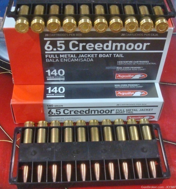 40 AGUILA 6.5 Creedmoor FMJ BT 140 grain NEW ammunition-img-2