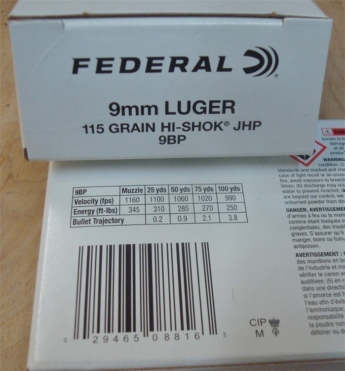 100 Federal 9mm Hi Shok 115 gr JHP Hollow Point 9BP New ammo-img-0