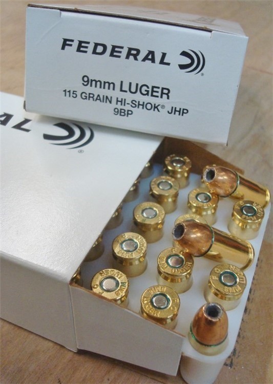 100 Federal 9mm Hi Shok 115 gr JHP Hollow Point 9BP New ammo-img-3
