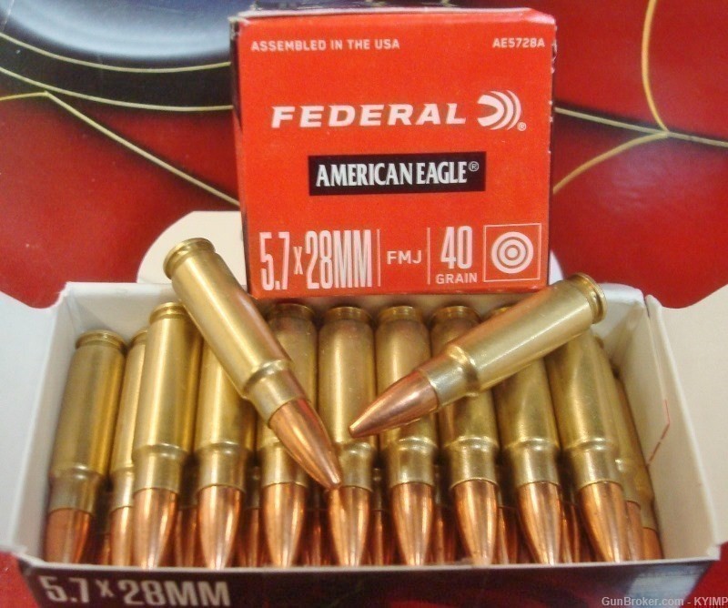 100 Federal 5.7x28 FMJ 40 grain AE5728A New Ammo 5.7 FN PS90 -img-2