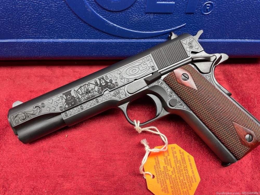 NIB Colt 1911. .45 acp Incredible Engraved ( The Gambler)!-img-0
