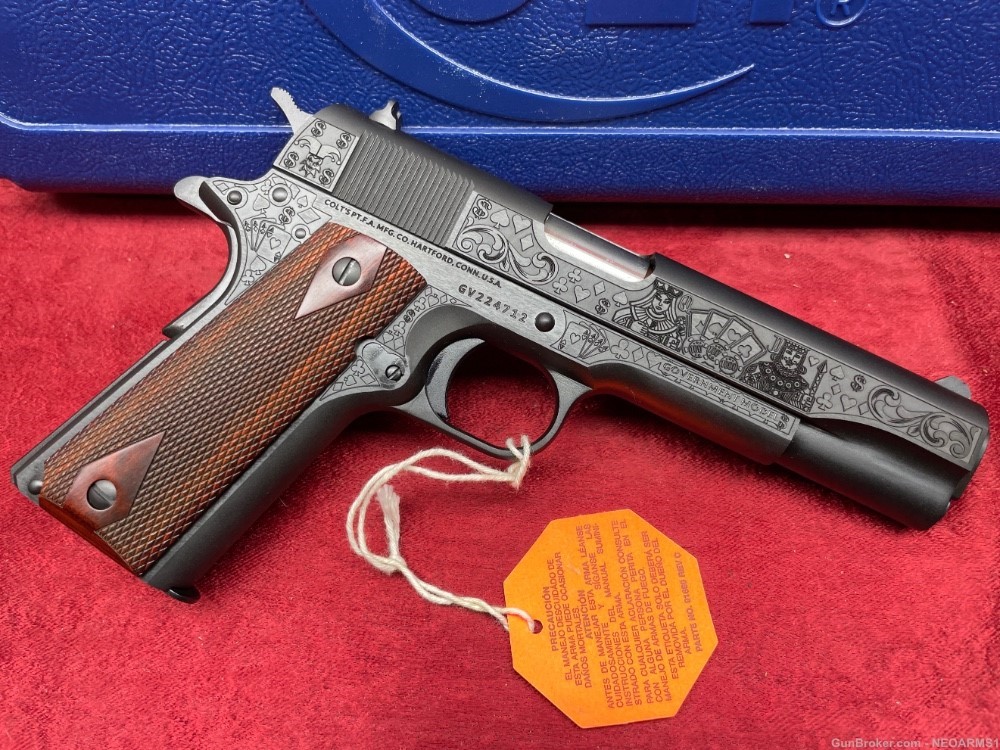 NIB Colt 1911. .45 acp Incredible Engraved ( The Gambler)!-img-8