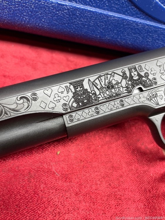 NIB Colt 1911. .45 acp Incredible Engraved ( The Gambler)!-img-2