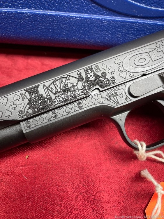 NIB Colt 1911. .45 acp Incredible Engraved ( The Gambler)!-img-3