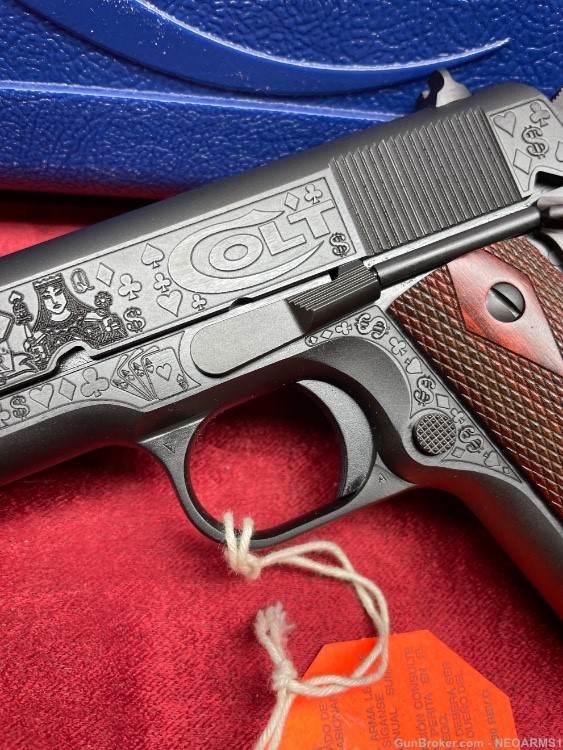 NIB Colt 1911. .45 acp Incredible Engraved ( The Gambler)!-img-4