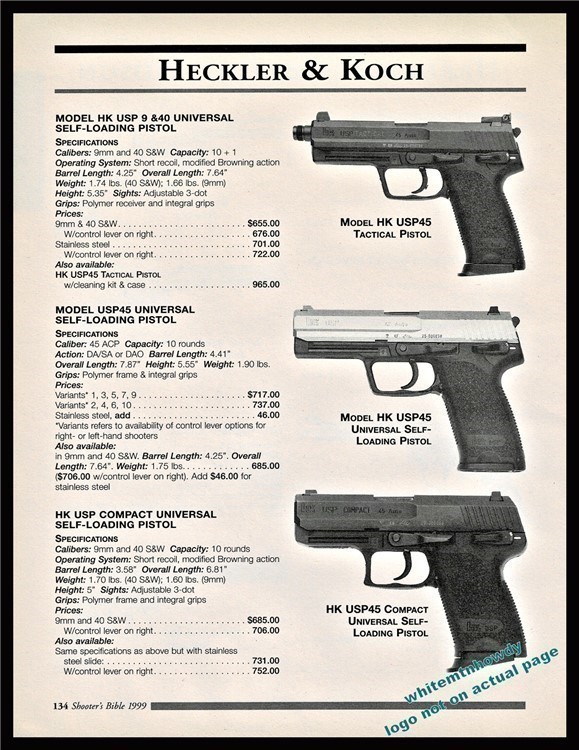1999 HECKLER & KOCH HK USP45 Tactical, Self-Loading & Compact Pistol AD-img-0