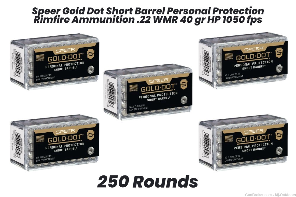 Speer Gold Dot Short Barrel Personal Protection Rimfire Ammunition .22 WMR -img-0