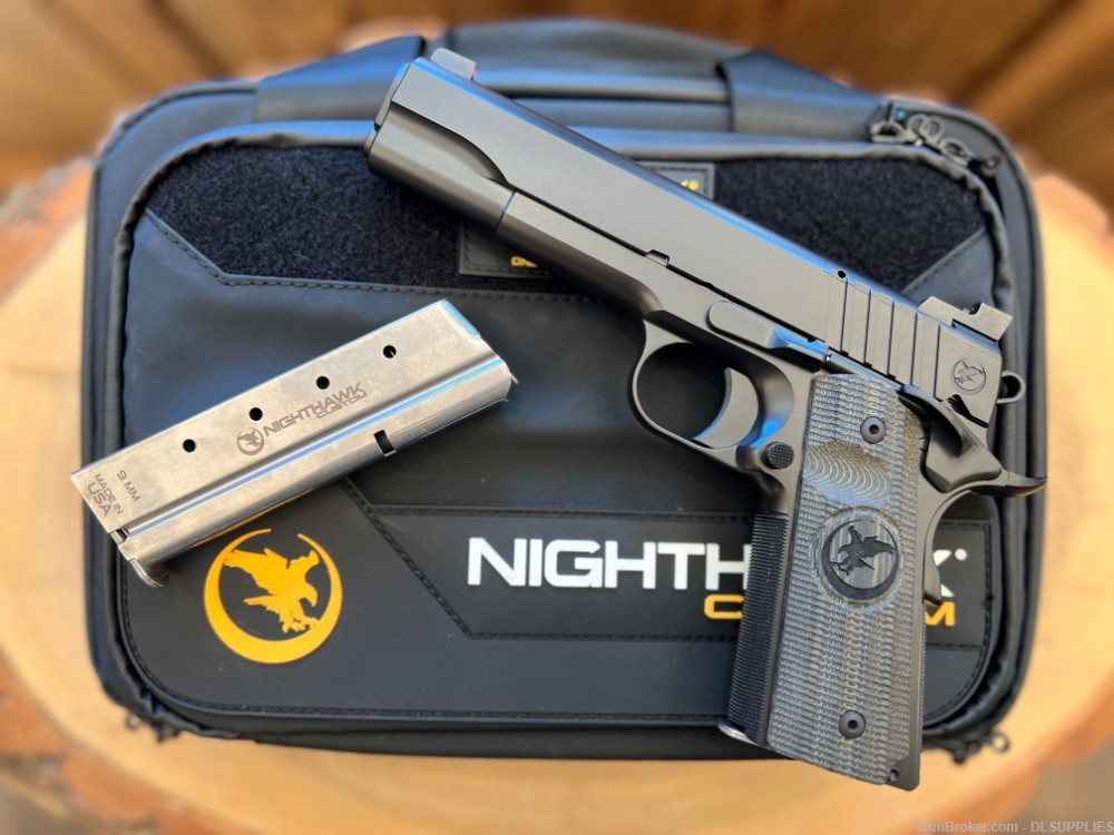 NIGHTHAWK 1911 TROOPER IOS GOVERNMENT BLACK NITRIDE BLACK-OUT 5" BBL 9MM-img-1