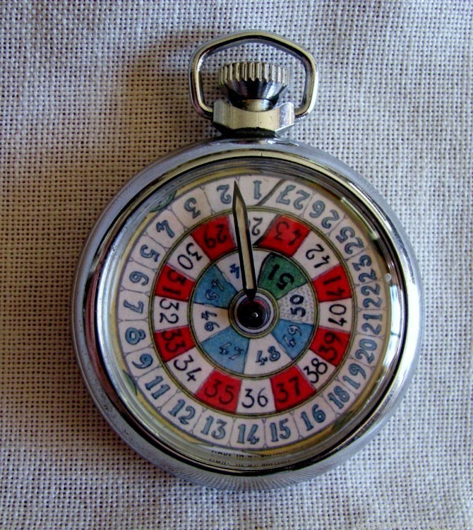 MINTY VINTAGE POCKET WATCH STYLE DIAL MECHANICAL GAMBLING DEVICE -img-2
