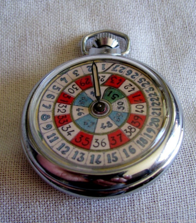 MINTY VINTAGE POCKET WATCH STYLE DIAL MECHANICAL GAMBLING DEVICE -img-5