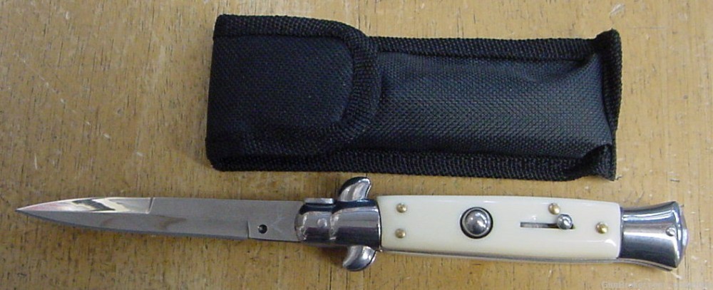 Stiletto Auto Knife Ivory Handles-img-1