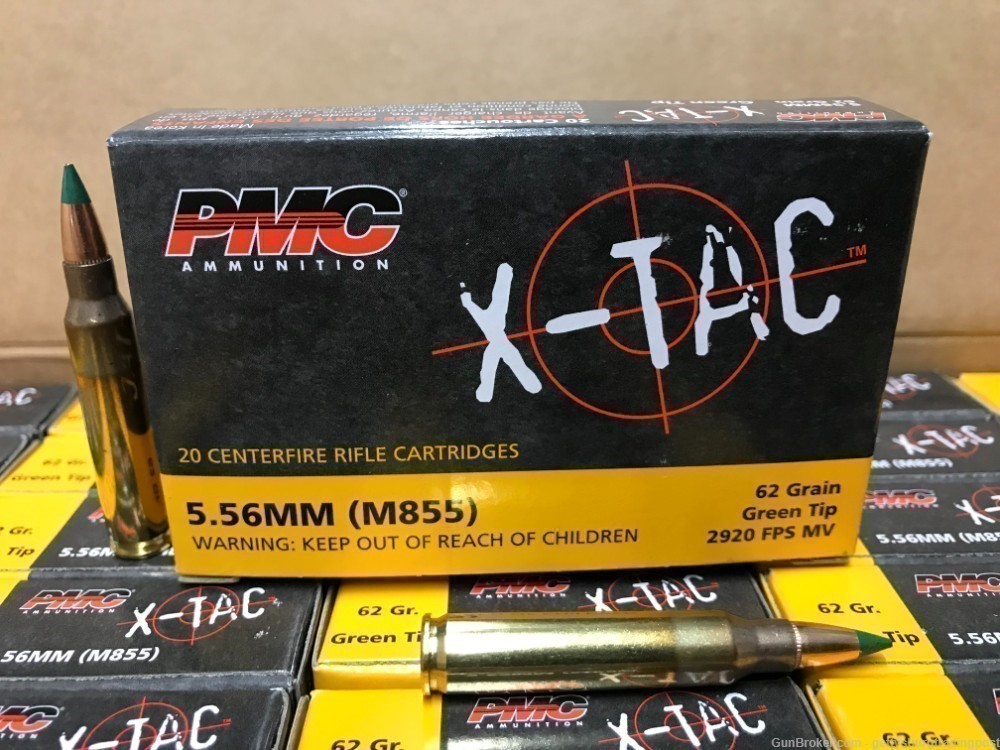 PMC X-TAC 556 NATO Ammo M855 62gr Green Tip LAP XTac 1000 Rounds-img-0