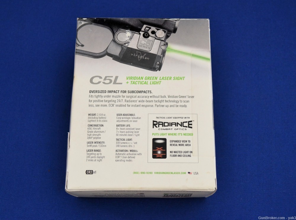 Viridian C5L weapon light with green laser sight-img-1