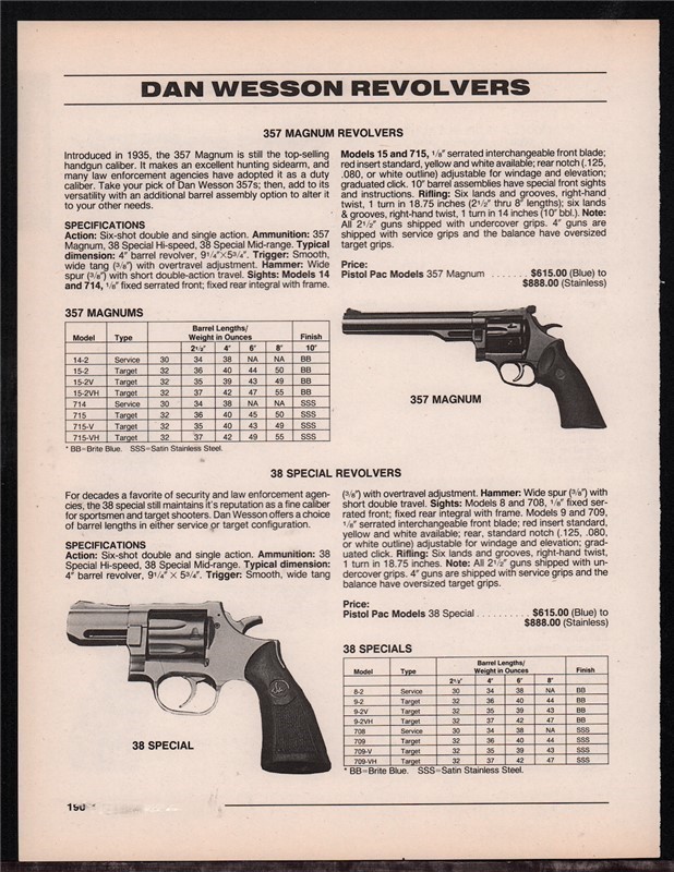 1995 DAN WESSON 357 Magnum,.38 Spec Revolver PRINT AD-img-0