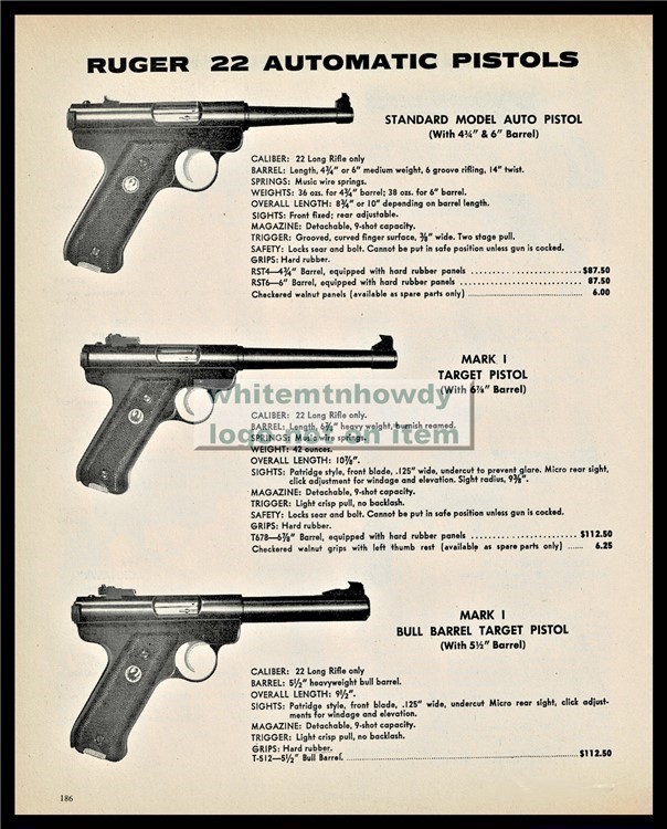 1978 RUGER Standard & Mark I .22 Auto Pistol Original AD-img-0