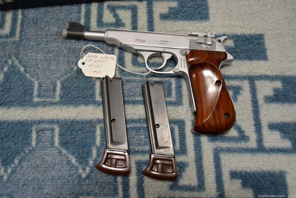RARE Walther PP Sport Presentation Gun Nickel Single Action With Case .22LR-img-16