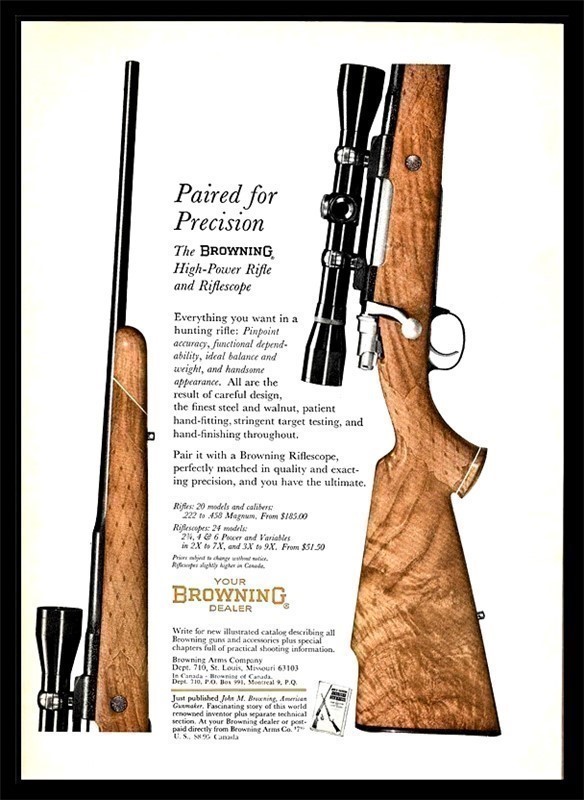 1964 BROWNING High Power Rifle PRINT AD-img-0