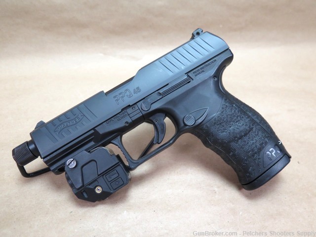 Walther PPQ 45ACP Made in Germany W/Green Laser/Flashlight -img-8