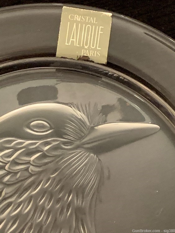 VINTAGE LALIQUE CRYSTAL ANNUAL COLLECTOR 1973 JAYLING BIRD PLATE-img-1