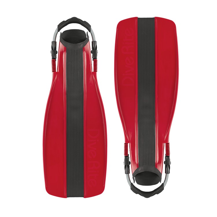 DIVE RITE FINS XT S/S STRAP W/SWIVEL BUCKLE RED, Size: L (ES710-LG-RED)-img-0