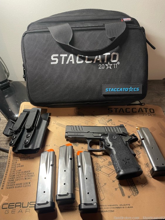 Like New - Staccato STI 2011 CS 9mm DLC 3.5" Flat Trigger OR 4 mags-img-2