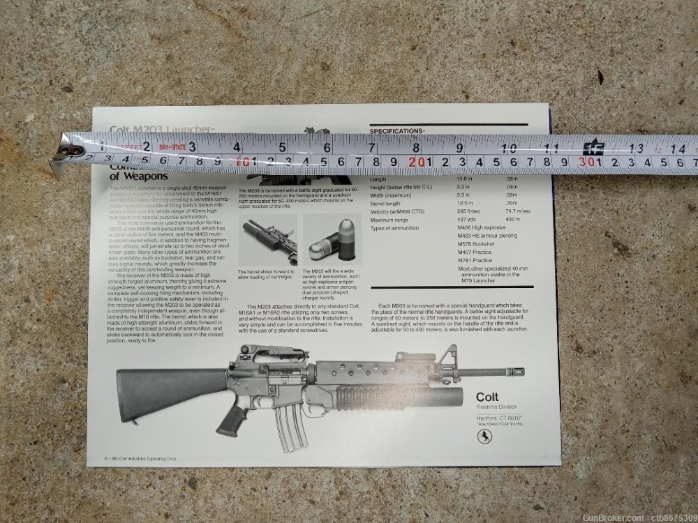 Colt M203 Launcher Specifications-img-1