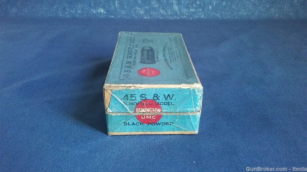 Vintage 45 S&W Schofield Remington UMC 2-Piece Box, 39rds Black Powder Ammo-img-25