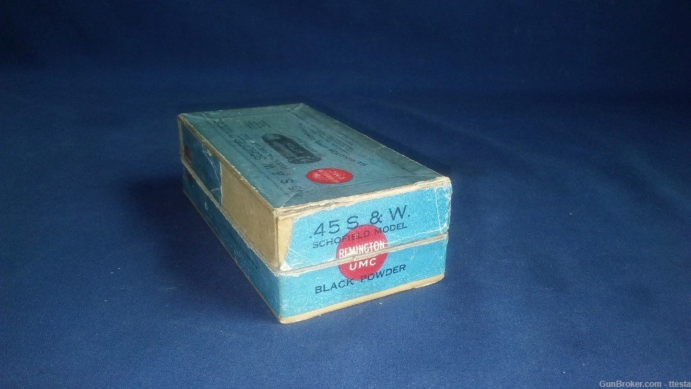 Vintage 45 S&W Schofield Remington UMC 2-Piece Box, 39rds Black Powder Ammo-img-7