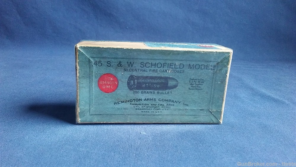 Vintage 45 S&W Schofield Remington UMC 2-Piece Box, 39rds Black Powder Ammo-img-20