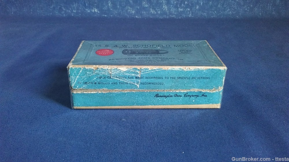 Vintage 45 S&W Schofield Remington UMC 2-Piece Box, 39rds Black Powder Ammo-img-22