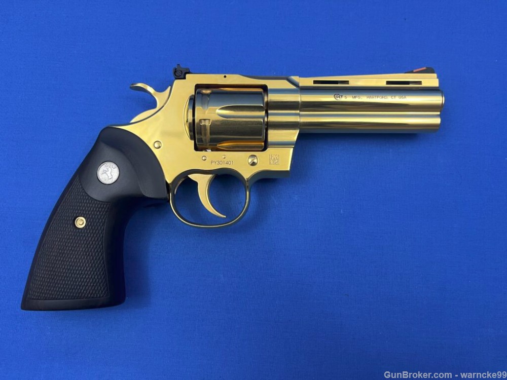 NIB Gold Plated Colt Python, 357 Magnum, 4.25, Penny Start!-img-1