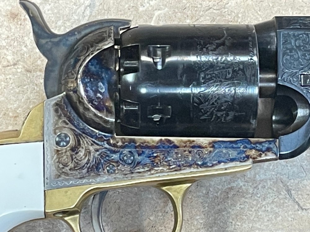 PIETTA MODEL 1851 BLACK POWDER CAP & BALL REVOLVER 36 CAL. W/ NAVAL SCENE-img-4