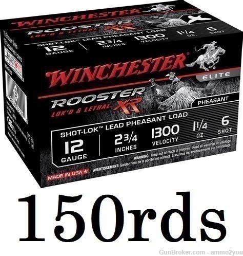 Winchester 12ga Rooster XR Lok'd & Lethal 1300FPS 6 Shot 1-1/4oz SRXR126-img-0