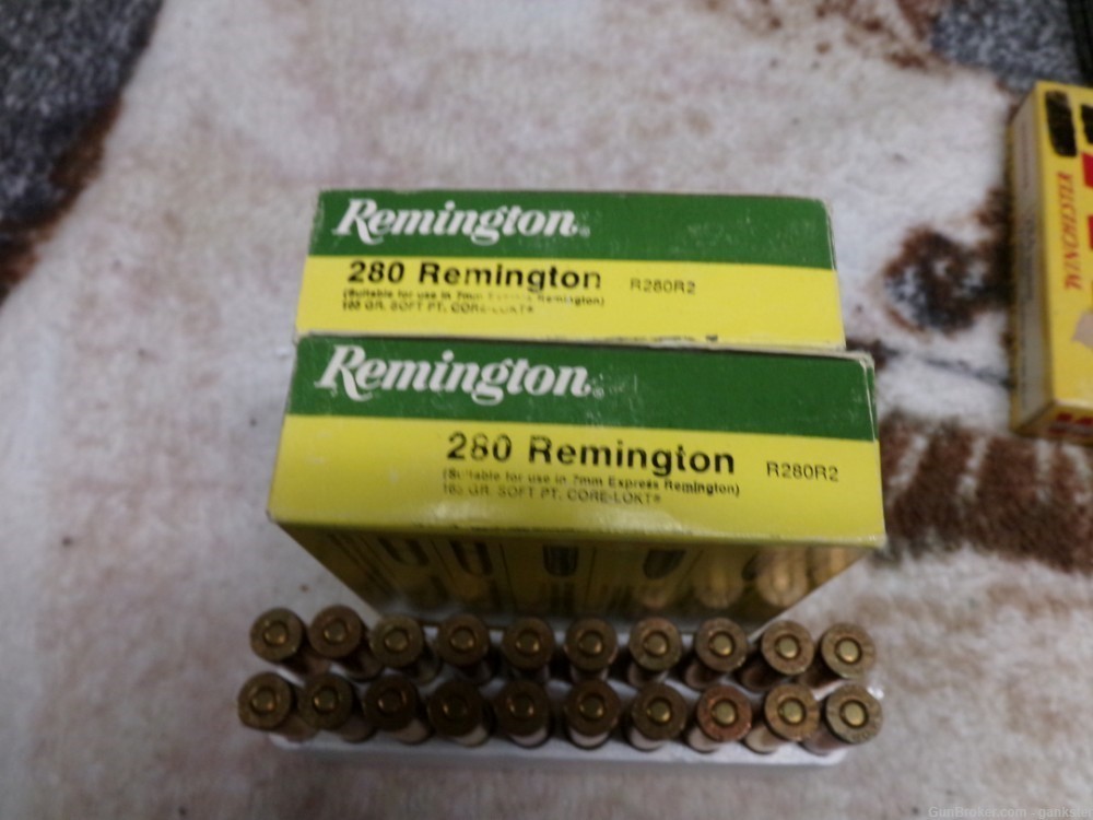 Two Full Boxes Remington 280 Rem in 165 Grain Soft Point Core-Lokt. Scarce-img-0
