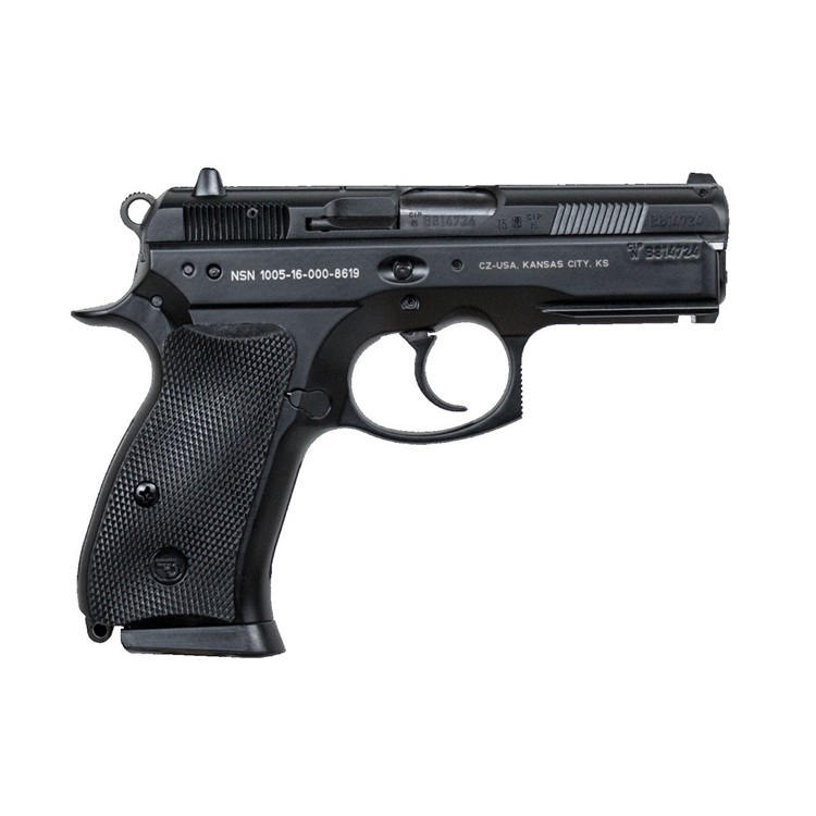 Cz-Usa CZ 75 P01 Compact w/ De-cocker 9mm Luger 3.8 BBL Black Polycoat 14 R-img-0