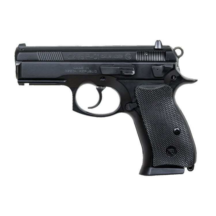 Cz-Usa CZ 75 P01 Compact w/ De-cocker 9mm Luger 3.8 BBL Black Polycoat 14 R-img-1