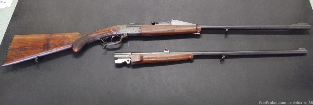 J.P. Sauer and Sohn German Stalking Rifle .22 and 8.15x46R 2 barrel set -img-0