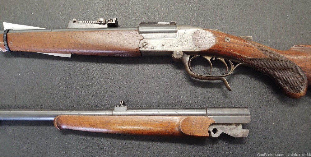 J.P. Sauer and Sohn German Stalking Rifle .22 and 8.15x46R 2 barrel set -img-10