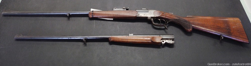J.P. Sauer and Sohn German Stalking Rifle .22 and 8.15x46R 2 barrel set -img-8