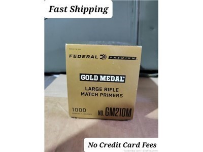 Federal large rifle gold medal match primers 210M 1000 primers no cc fees