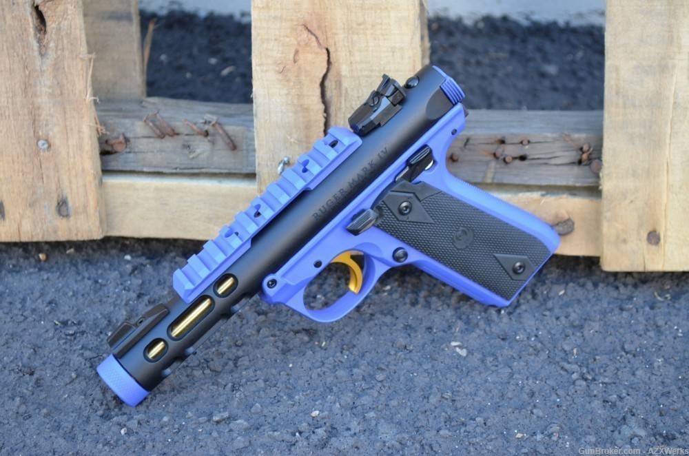 Ruger 22/45 Tactical Lite MKIV TB X-Werks Periwinkle Royal bl 4.4" TB 43927-img-5