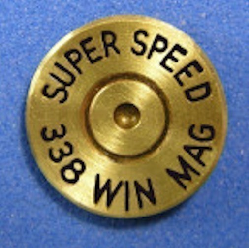 SUPER SPEED   338 WIN MAG  Cartridge Hat Pin  Tie Tac-img-0