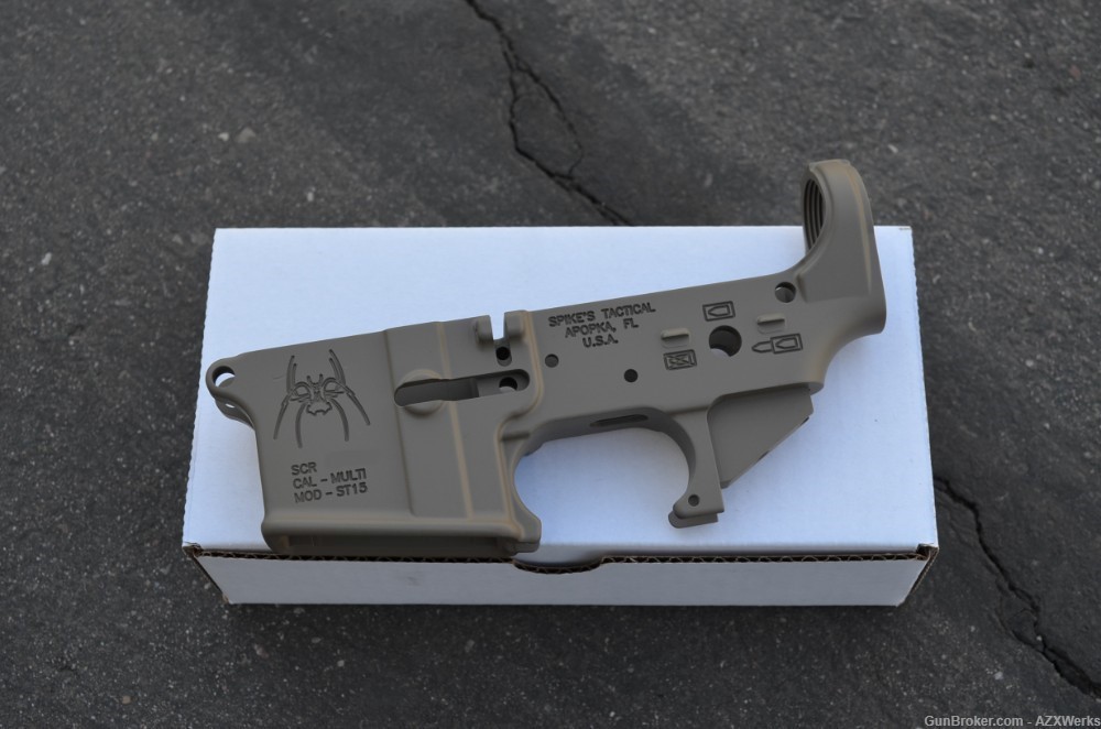 Spikes Tactical Spider Stripped AR15 lower X-Werks Magpul FDE STLS018-img-0