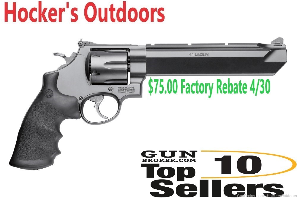Smith & Wesson 170323 629 Stealth Hunter Revolver 44 MAG, 7.5 in, Syn Grp-img-0